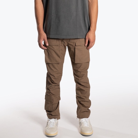 Richie Le Collection ripstop Cargo pant - burnt moss - Picture 2 of 5